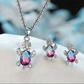 Setje "schildpad" ketting met oorbellen