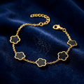 Armband bloem in zwart