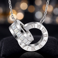 Mooie ketting met 2 cirkels in elkaar met zirkonia