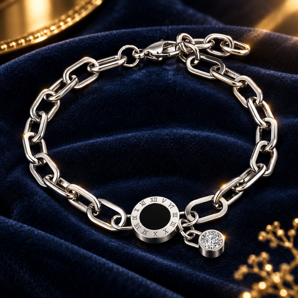 Armband in zilverkleur stoer maar toch vrouwelijk