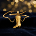 "Boot" Necklace, 18K Gold Plated Steel