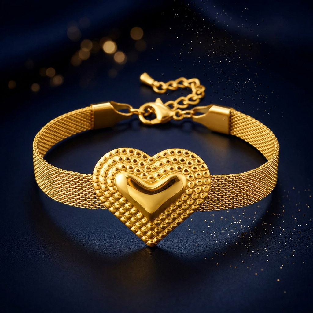 Super mooie set met groot hart, ketting en armband