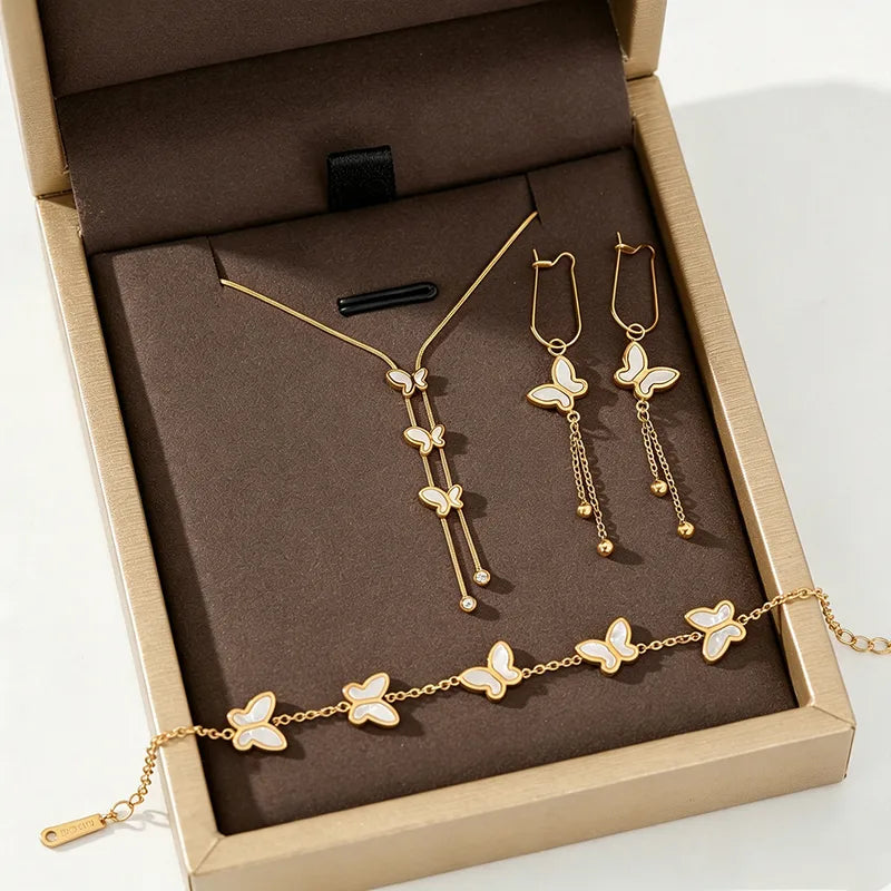 3 delig sieradenset, vlinder