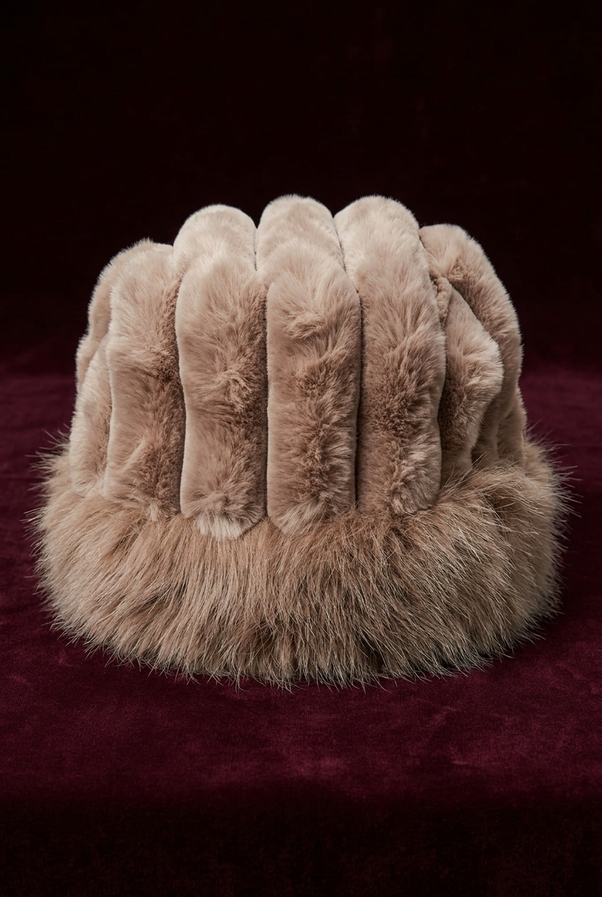 Fluffy tas met bijpassende muts