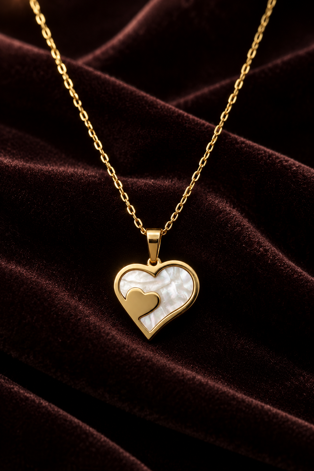 2-delig set ketting met oorstekers hartje