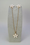 2-delig setje bloem, ketting met oorbellen