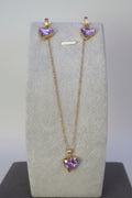 2 delig set, ketting met oorbellen