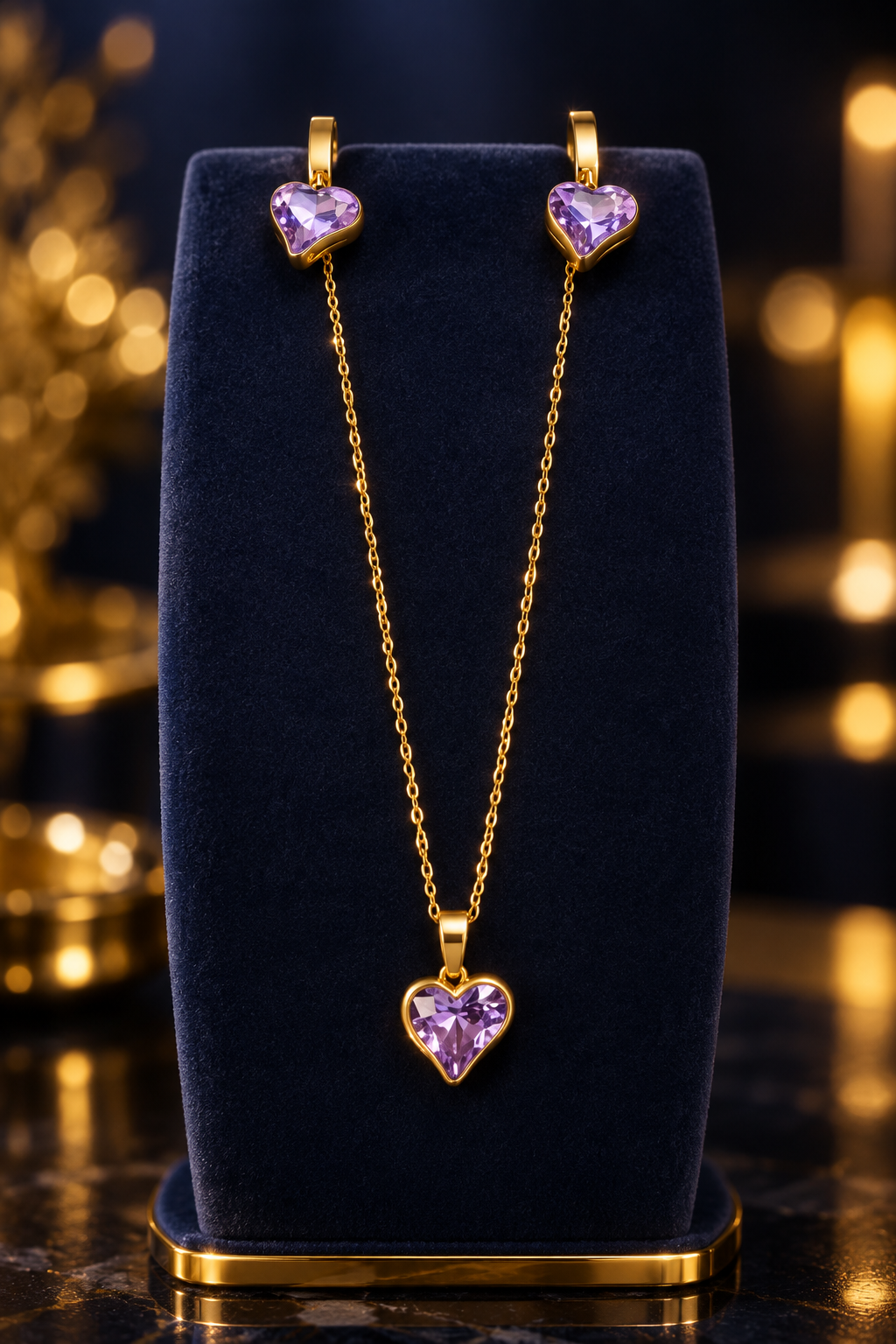 2 delig set, ketting met oorbellen