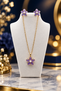 2-delig set Bloem,ketting met oorbellen
