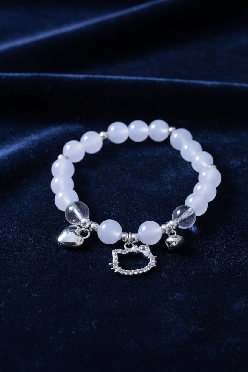 Armband met bedels in 2 kleuren