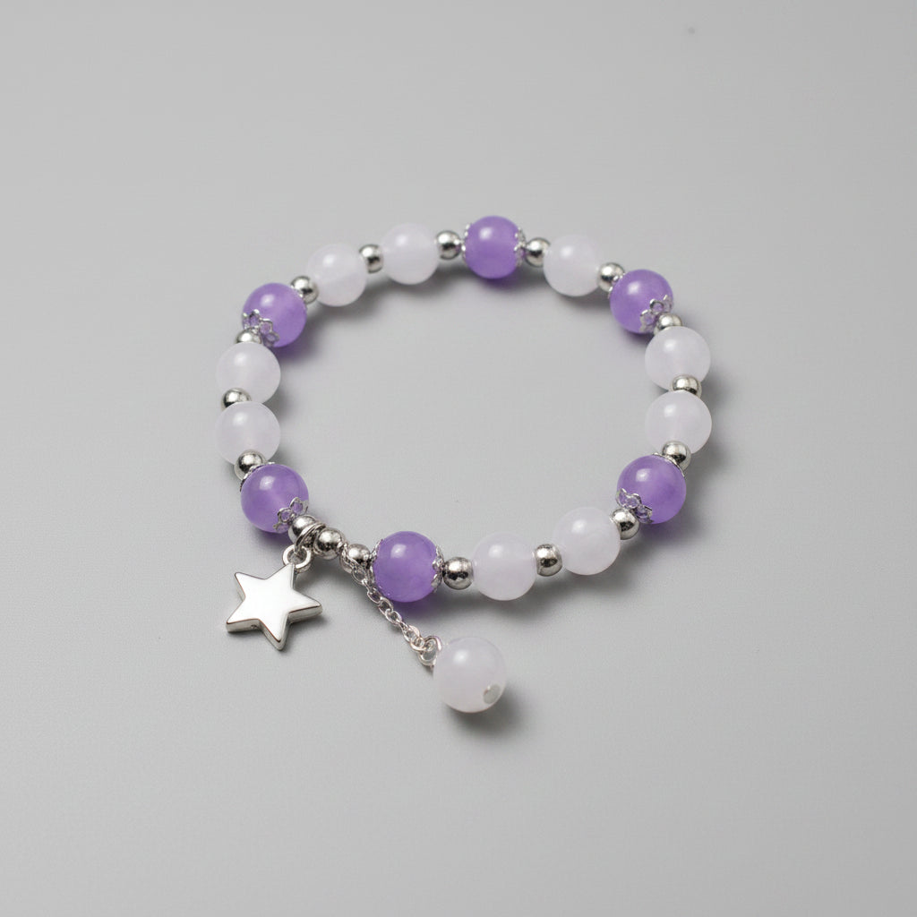 Armband wit met lila