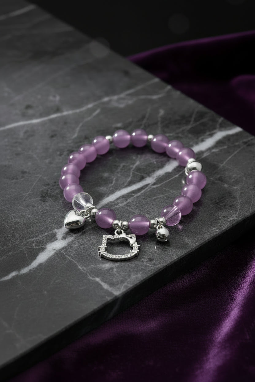 Armband met bedels in 2 kleuren