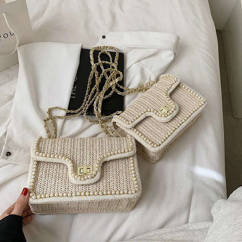 Mooie tas met parels maat S