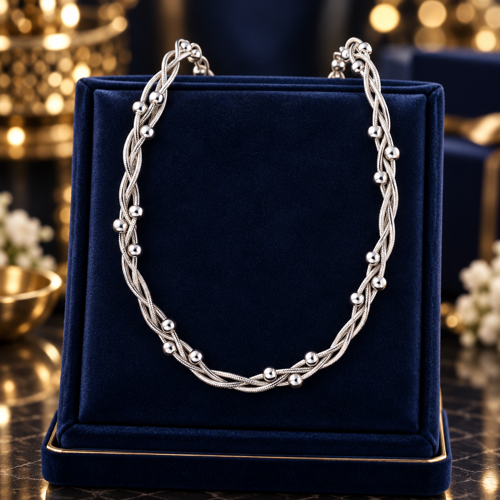 Setje ketting en armband in zilverkleur
