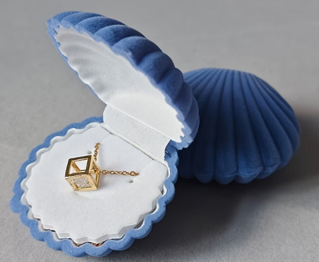 Sieradendoosje schelp,blauw